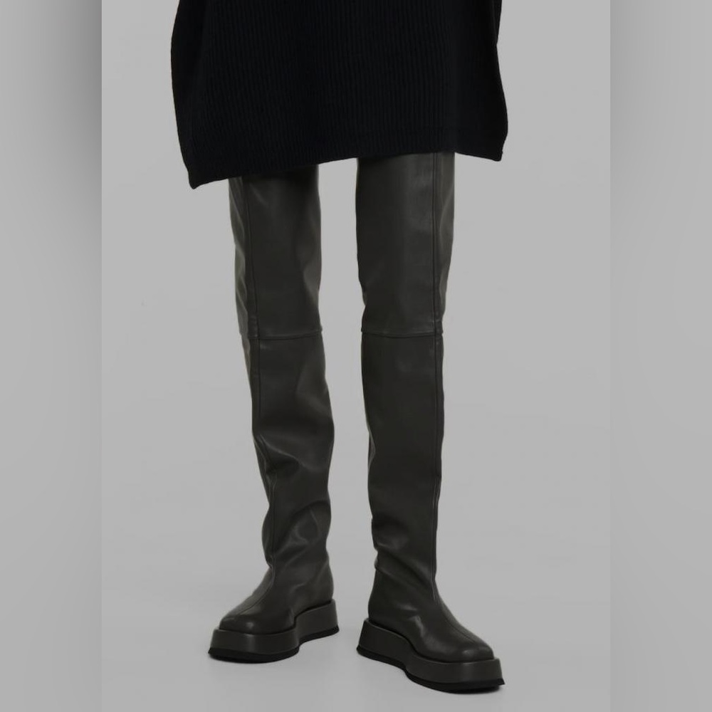 Gia Borghini Black Over-the-Knee Slouchy Boots - Picture 3 of 12